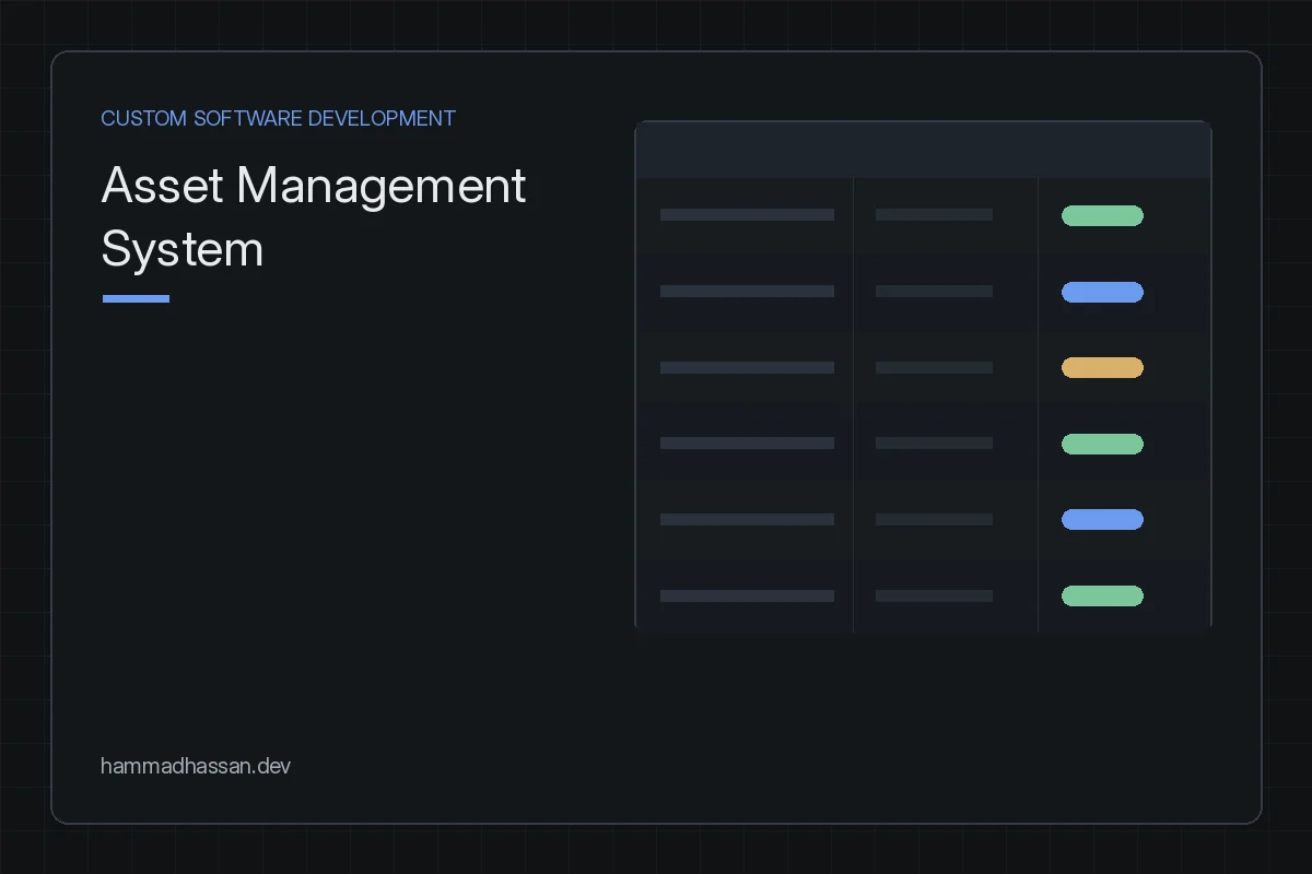 Asset Management System, asset register preview card