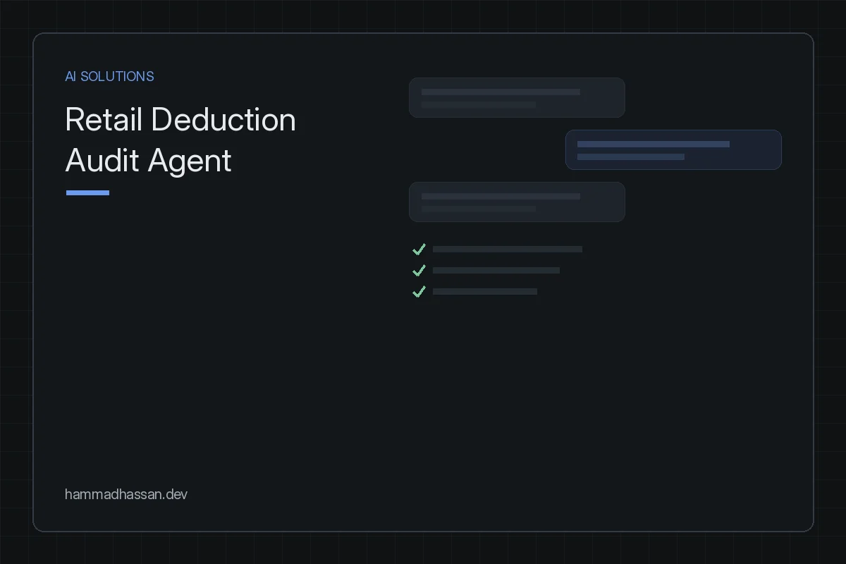 Retail Deduction Audit Agent, audit pipeline preview card