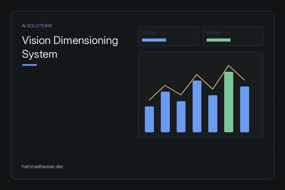 Vision Dimensioning System, measurement overlay preview card